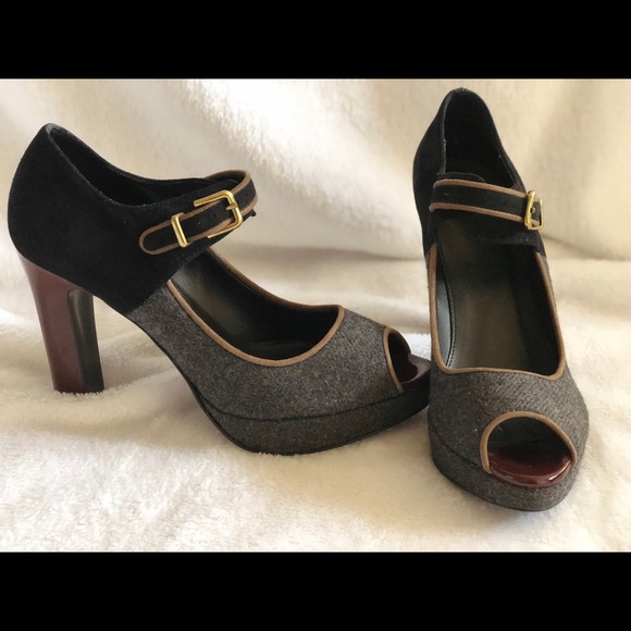 J.Crew Flannery Platform Peep Toe Pumps Size 6.5 - Picture 7 of 8